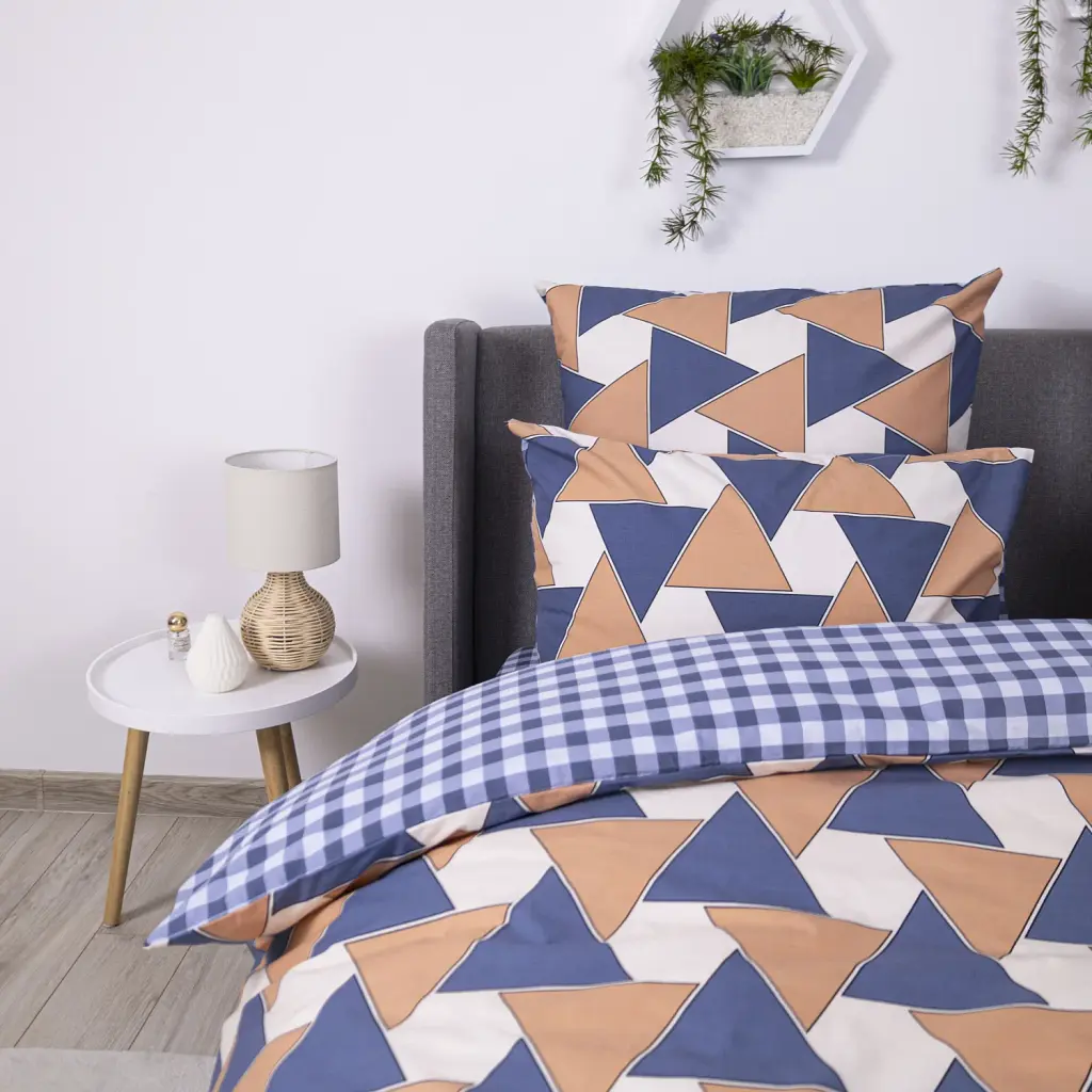 Комплект постільної білизни ТЕП Happy Sleep Delta ранфорс 50x70 євро синій - фото 4