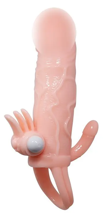 Подовжуюча насадка з вібрацією Brave Men Vibrating Sleeve Flesh LyBaile BI-026223 88025 - фото 3