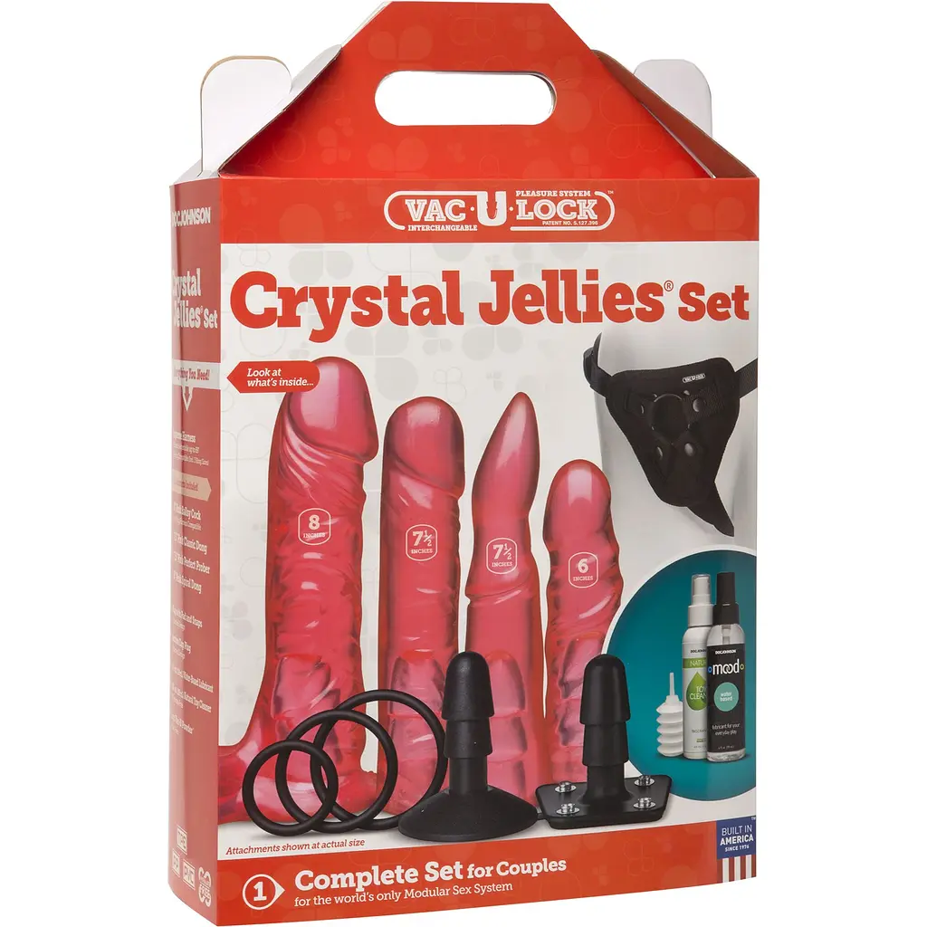 Набір для страпона Doc Johnson Vac-U-Lock Crystal Jellies Set - фото 5