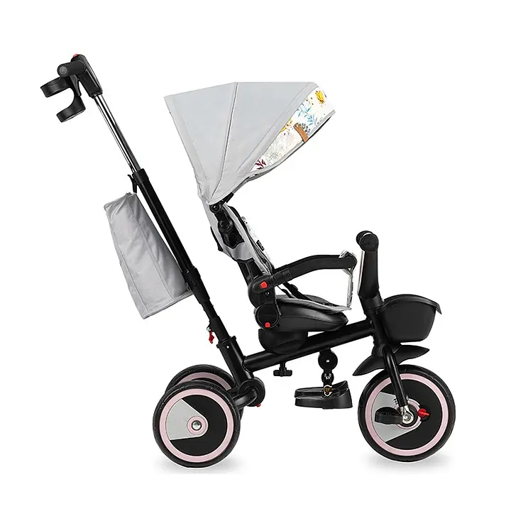 Дитячий триколісний велосипед MoMi Invidia 5 у 1 з батьківською ручкою grey (4068) - фото 6