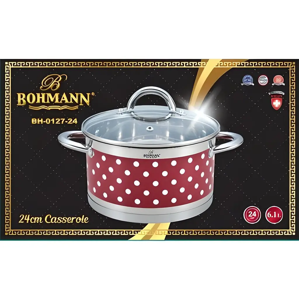 Каструля Bohmann BH 0127-24 6.1л Red - фото 8