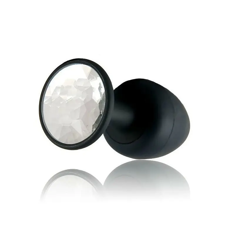 Велика анальна пробка зі зміщеним центром важкості та кристалом Dorcel Geisha Plug Diamond XL, 11х4.5 см, білий