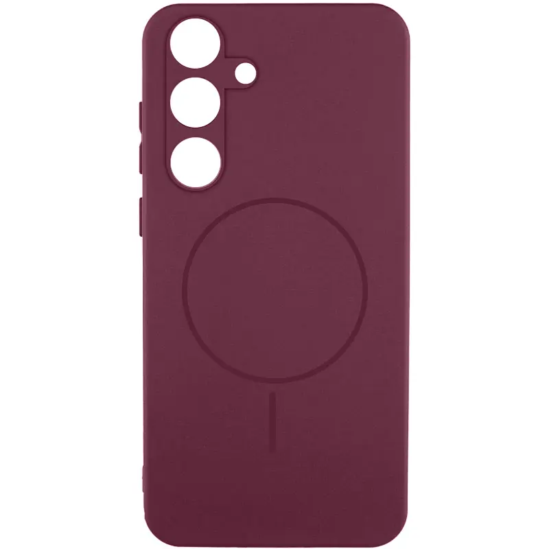 Чохол Silicone Cover Lakshmi Full Camera (AA) with Magnetic Fit для Samsung Galaxy S25 Бордовий / Marsala