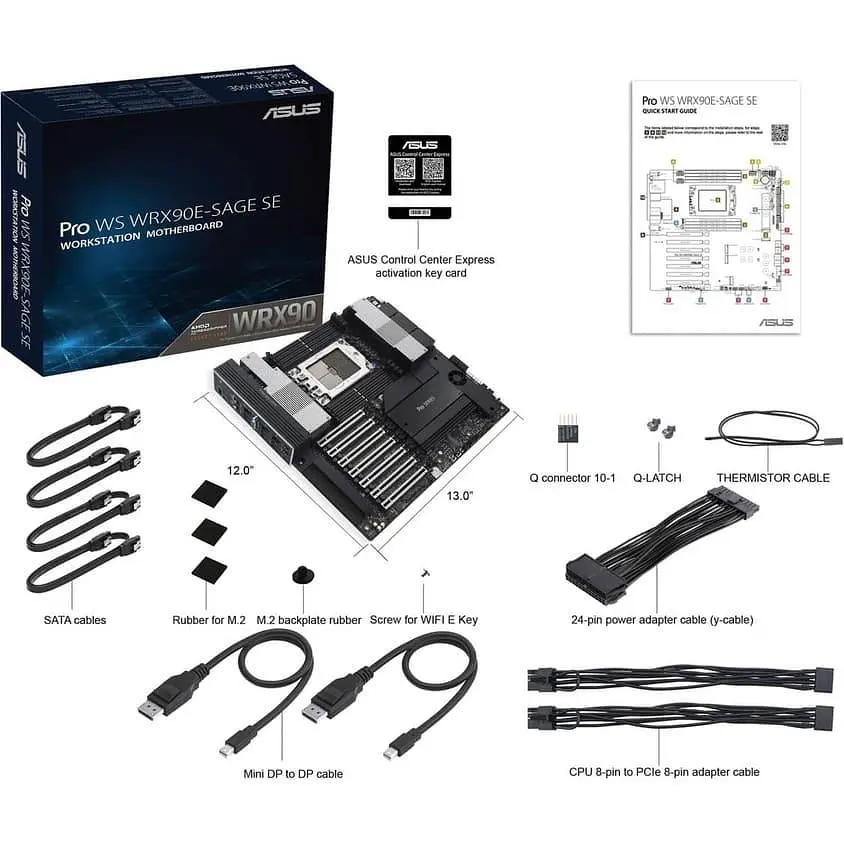 Материнська плата ASUS PRO WS WRX90E-SAGE SE (PRO WS WRX90E-SAGE SE) (Socket TR5, AMD WRX90, EEB) - фото 9