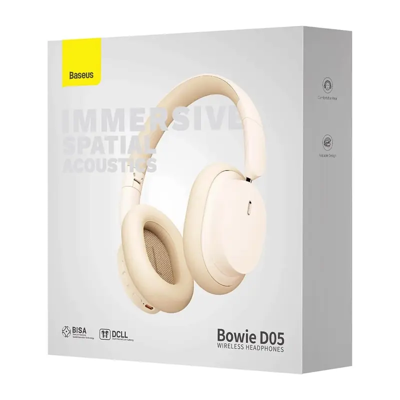 Бездротові накладні навушники Baseus Bowie D05 Wireless Headphones Creamy-white (NGTD020202) - фото 6