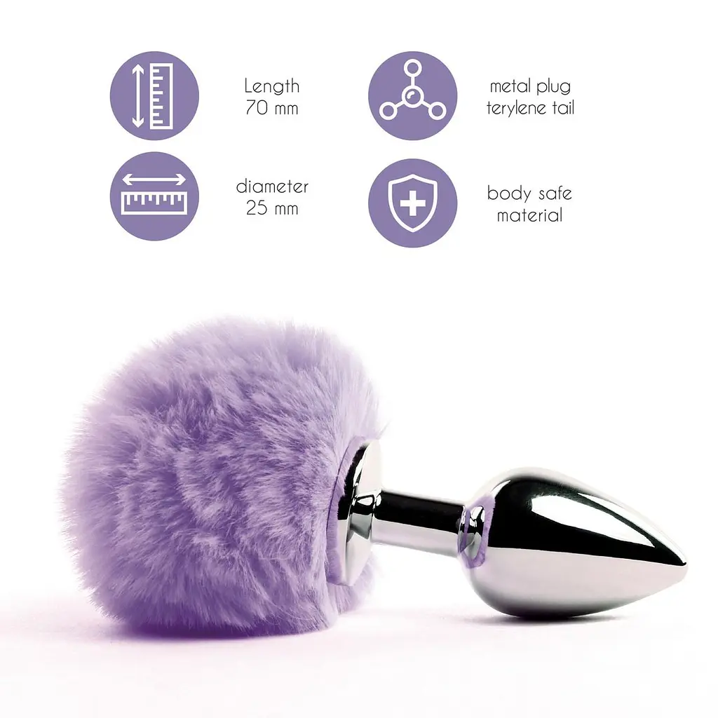 Анальна пробка FeelzToys - Bunny Tails Butt Plug Purple - фото 2
