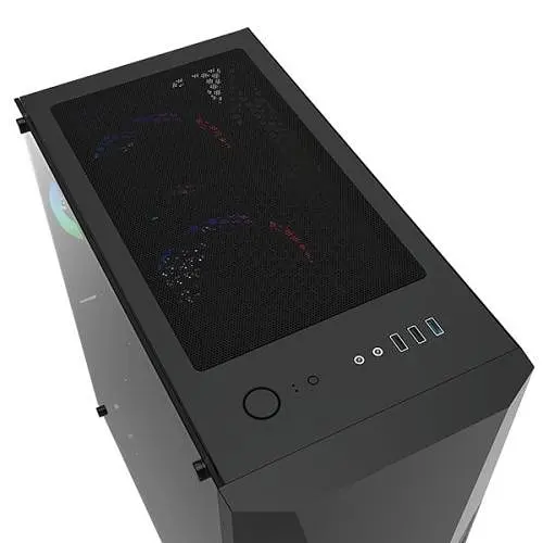 Корпус Montech FIGHTER 500, Black, Mid Tower, без БЖ, для ATX / Micro ATX / Mini ITX, 1xUSB 3.0 / 2xUSB 2.0, макс. CPU - 160 мм / GPU - 320 мм, 4x120 мм LED `Rainbow`, бічна панель із загартованого скла - фото 4