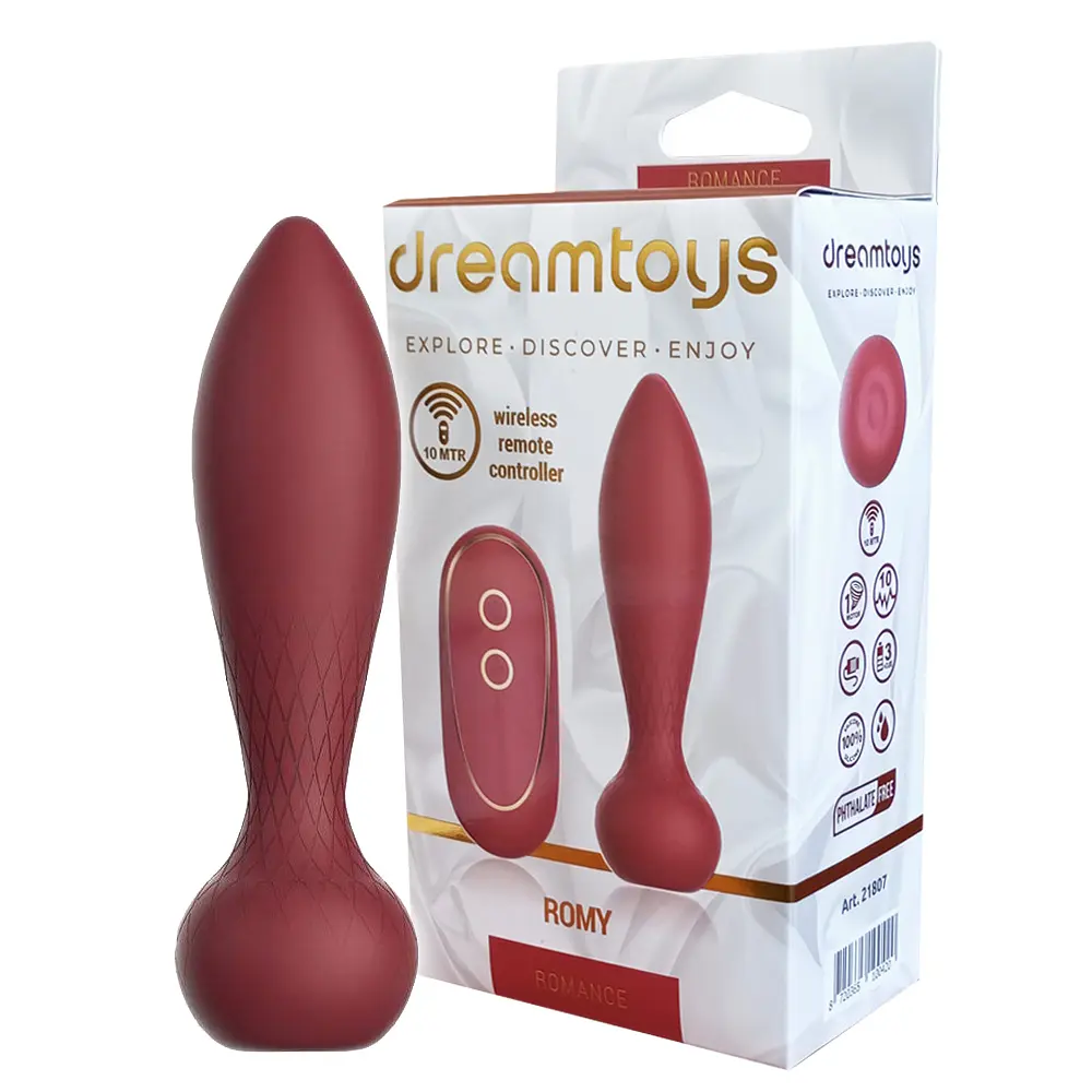 Анальна пробка Dream Toys Romance Romy 13.8 см (бордовий) - фото 3