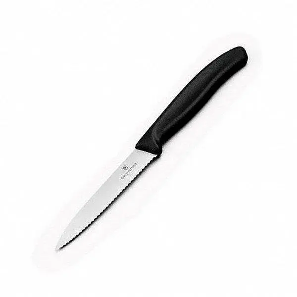 Кухонний ніж Victorinox SwissClassic Paring лезо 10см хвил. з чорн. ручкою