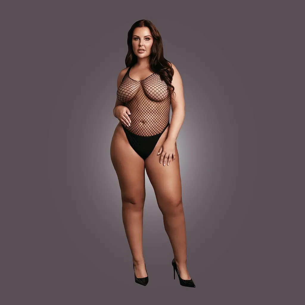 Боді Le Désir With Fishnet Structure, Plus Size (чорний) - фото 3