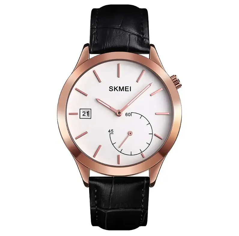 Мужские кварцевые часы Skmei 1581 Prestige черные с розовым - фото 2