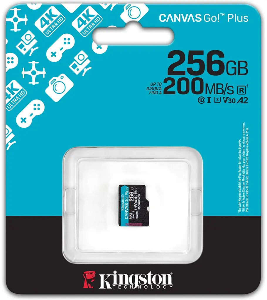 Карта пам'яті Kingston MicroSDXC 256GB Canvas Go! Plus class 10 UHS-I U3 V30 A2 (SDCG4/256GBSP) - фото 3