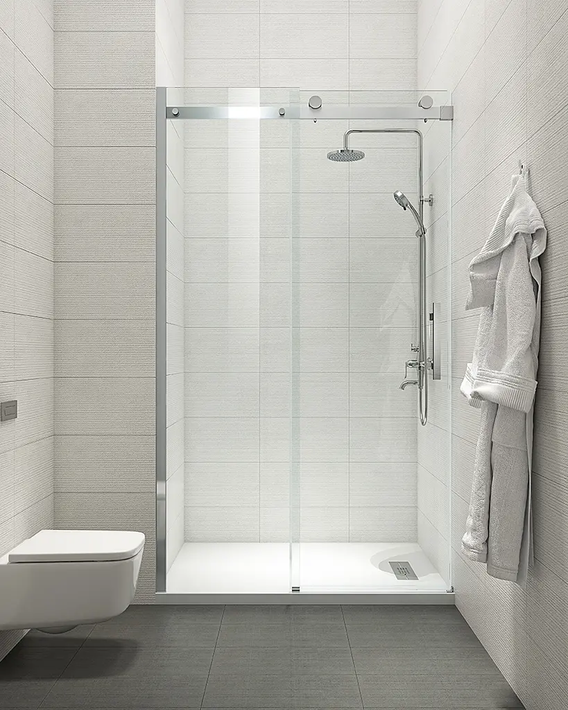 Двері в нішу Koer SR SD01-140x200-TR-01 прозоре скло Easy Clean 8 мм, хром KR5380, універсальні, прозорий, хром - фото 10