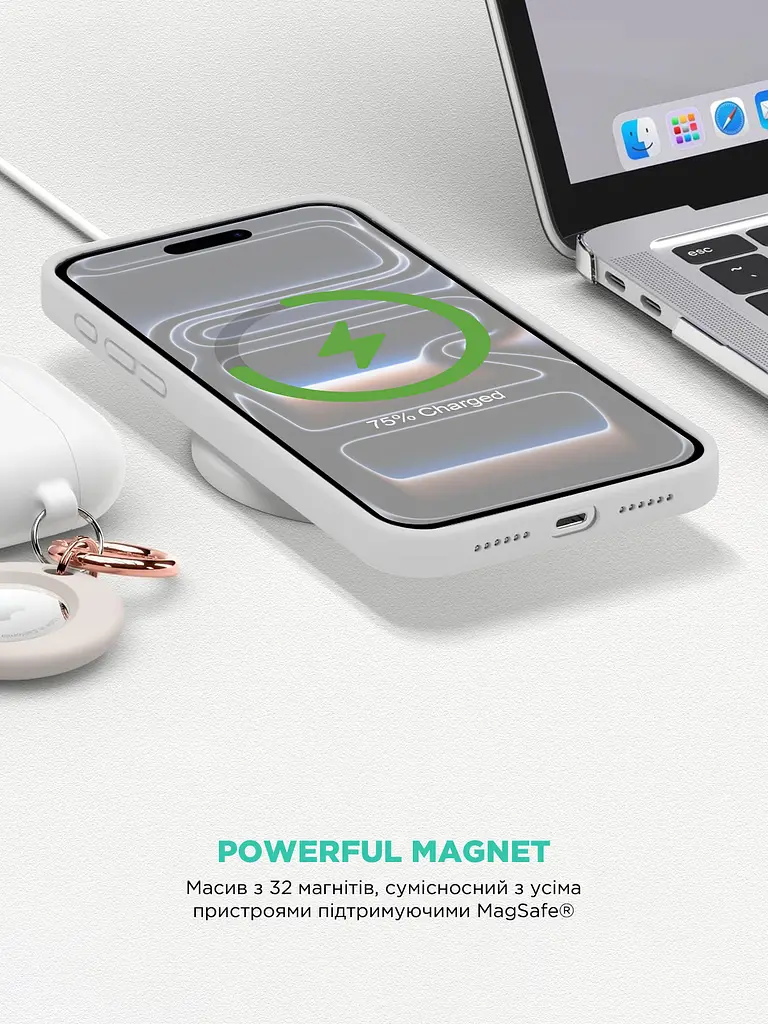 Силиконовый чехол с MagSafe для Apple iPhone 17 Pro Max, ICON2 MagCase, белый, противоударный, панель с мягкой подкладкой, защита всего корпуса, поддержка беспроводной зарядки, совместим с защитными стеклами и пленками, ArmorStandart (ARM86683) - фото 8