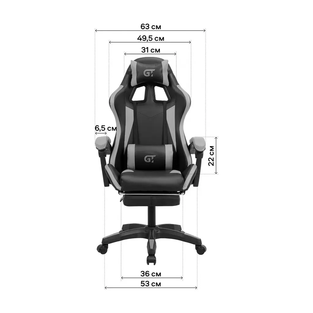Крісло ігрове GT Racer X-2323 Black/Blue - фото 7