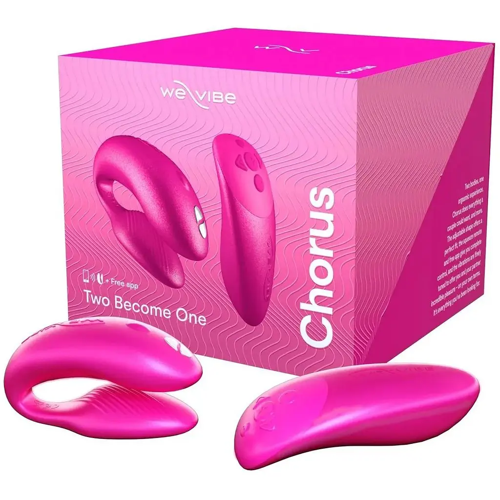 Смарт-вібратор для пар We-Vibe Chorus Cosmic Pink сенсорне керування вібраціями стисненням пульта - фото 8