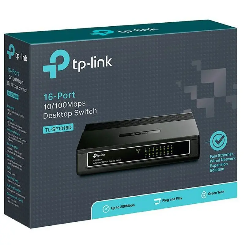Комутатор TP-Link TL-SF1016D некерований настільний комутатор - фото 5
