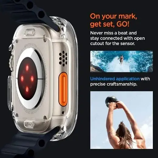 Захисний чохол Spigen Ultra Hybrid Designed Case Crystal Clear with Full Coverage Screen Protector для Apple Watch Ultra/Ultra 2 49 mm (ACS05459) - фото 7
