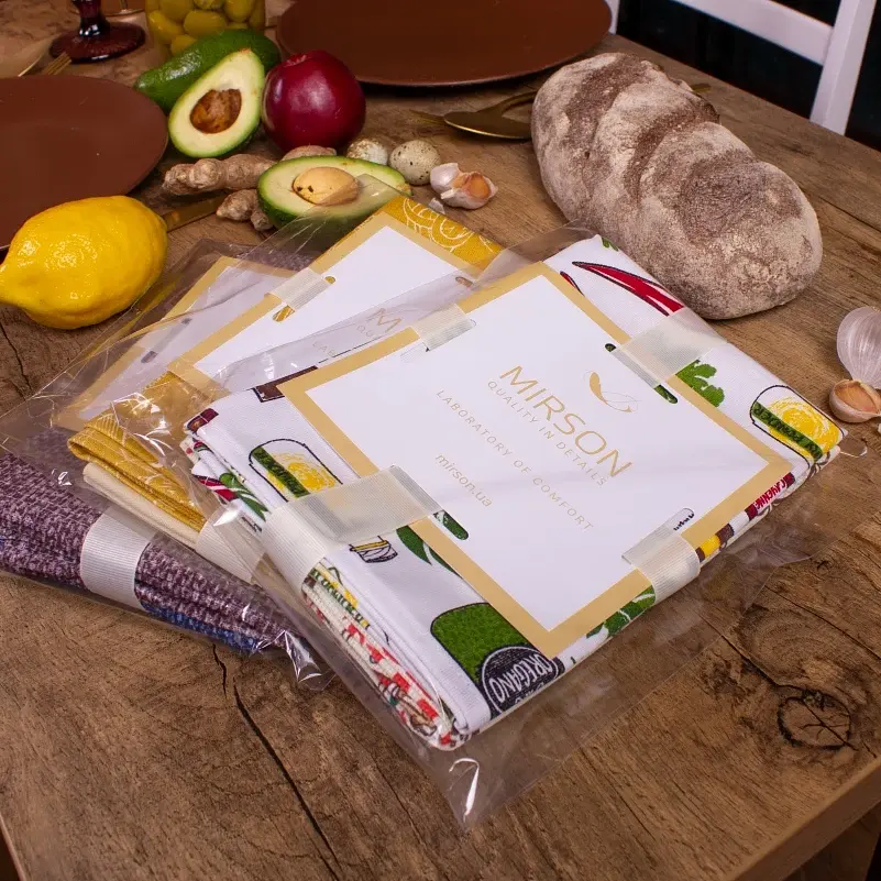 Рушник вафельний MirSon №514 Waffle Red ornament 60х45 см (2200006739821) - фото 4