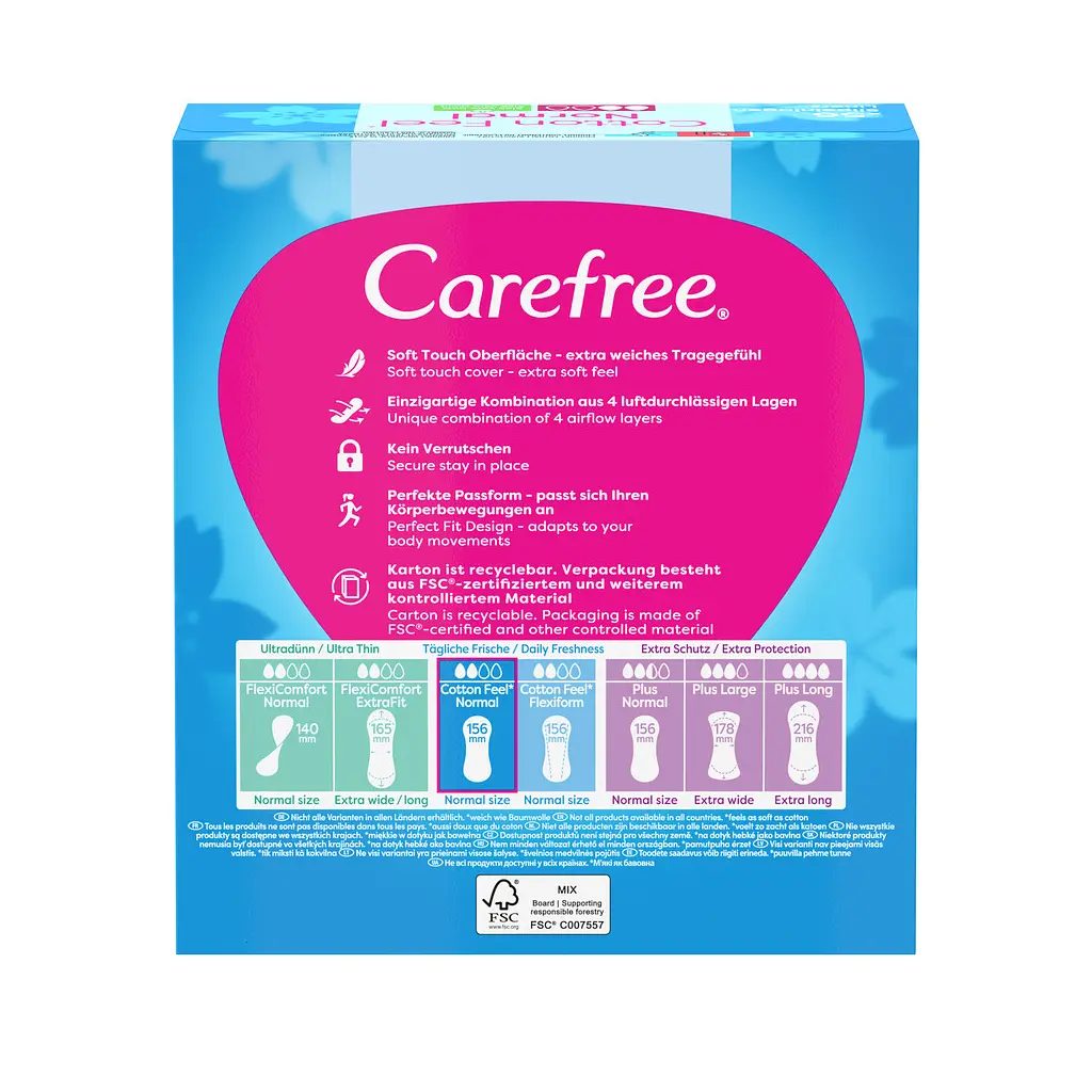 Щоденні прокладки Carefree М'якість бавовни з Алое 56 шт. (3574661486307) - фото 2