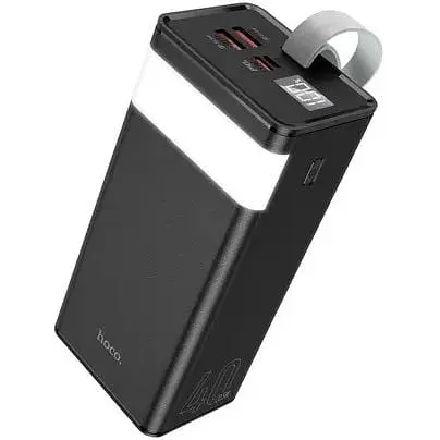 Зовнішній акумулятор Hoco J86 40000mAh 6931474759214 з лампою чорний - фото 2
