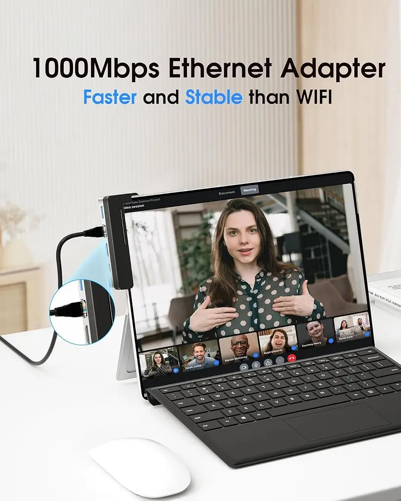 Хаб 6-в-1 для Surface Pro 9 з HDMI 4K, LAN, USB 3.0, PD 100W - фото 5