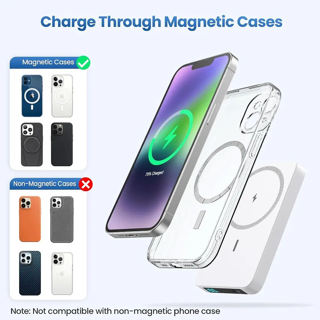 Магнітний павербанк HETP 10800 mAh, PD 20W, бездротова зарядка для iPhone 16/15/14/13 - фото 3
