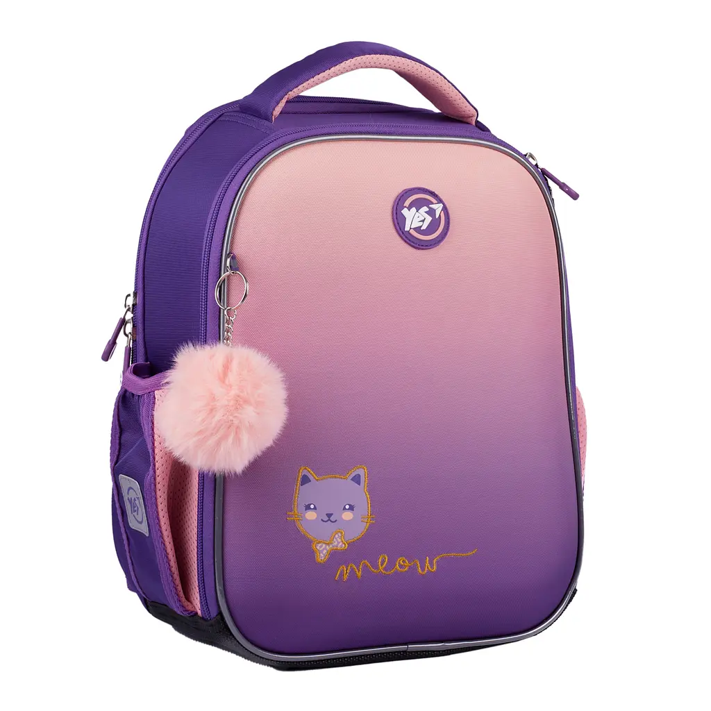 Рюкзак каркасний YES H-100 Happy Kitty 35х28х15 см Фіолетово-рожевий (559839)