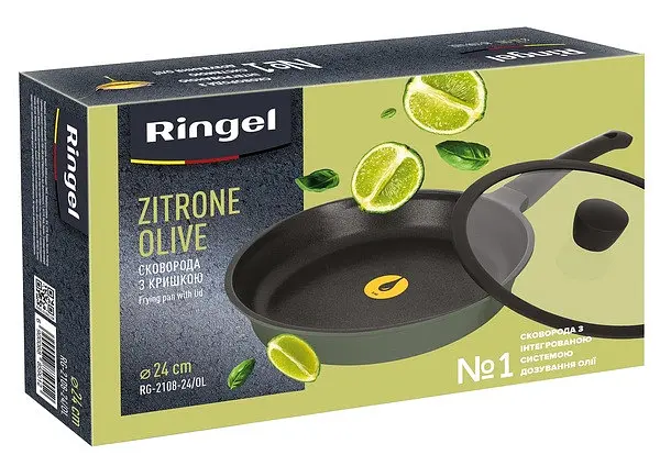 Сковорода Ringel Zitrone Olive 24 см з кришкою (RG-2108-24/OL) - фото 5