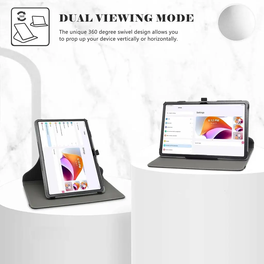 LiuShan сумісний з чохлом OSCAL Elite 1, чохлом Honor Pad 9 Pro, що обертається на 360 градусів підставкою зі штучної шкіри для пл - фото 2