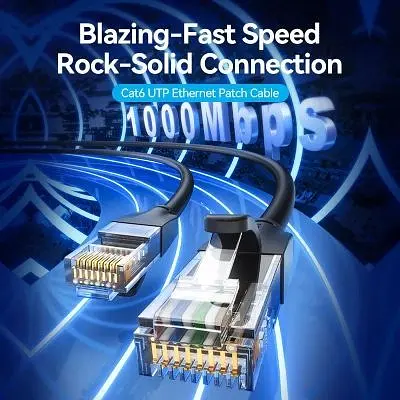 Патч-корд 3м, UTP cat 6 RJ-45 black Vention (IBEBI) - фото 2