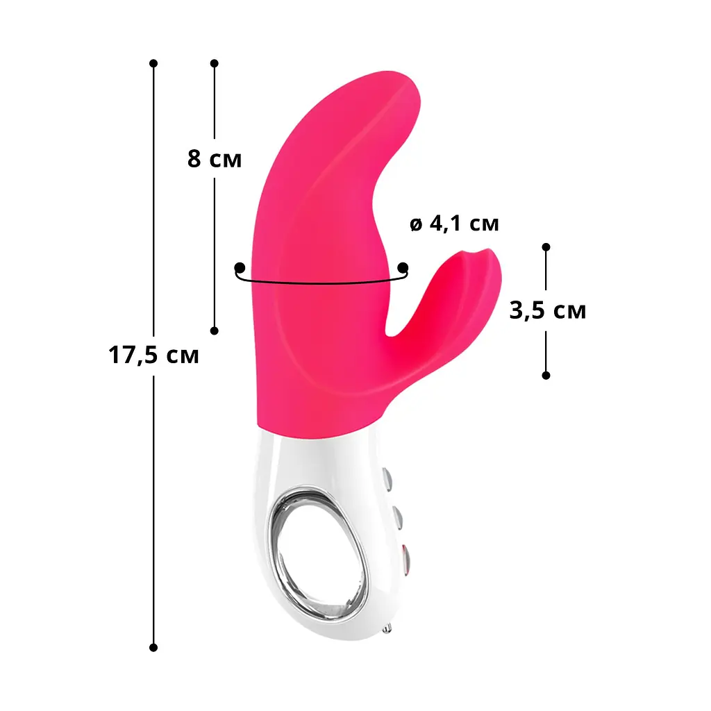 Вібратор-кролик Fun Factory MISS BI pink/white, 2 незалежні мотори, діаметр 4,2 см - фото 2