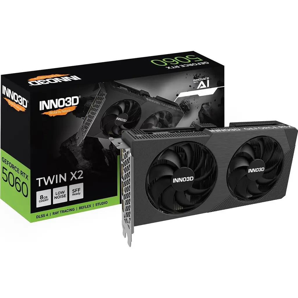 Відеокарта Inno3D RTX 5060 8GB TWIN X2 (N50602-08D7-195071N) (GDDR7, 128 bit, PCI-E v5.0 x16) - фото 2