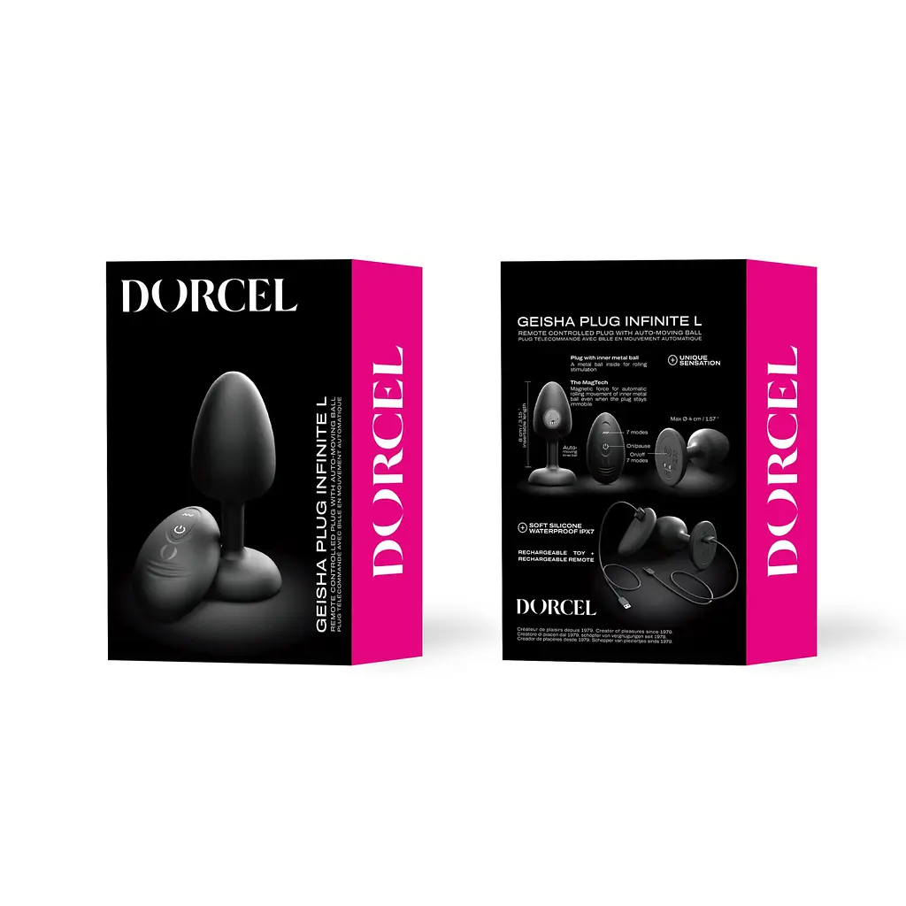 Анальна пробка Dorcel Geisha Plug Infinite L 9.3 см (чорний) - фото 8