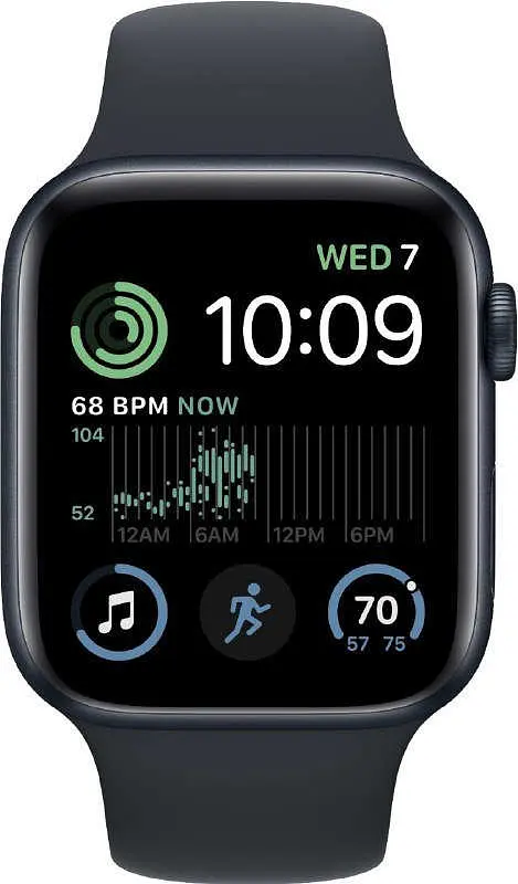 Смарт-часы Apple Watch SE (2022) 44 mm Алюминиевый светильник с Dark ink band (MNK03CS/A) - фото 2