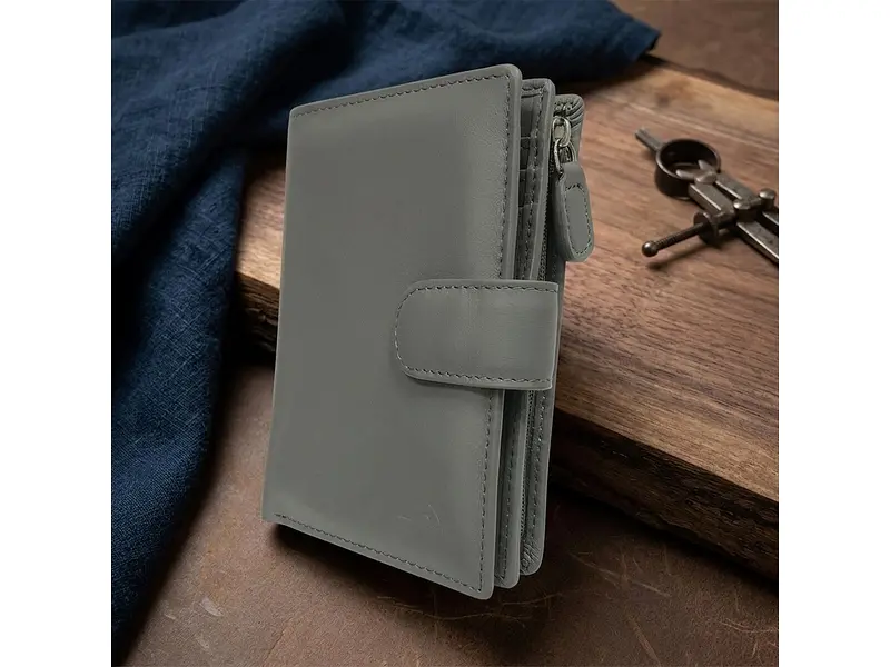 Жіночий гаманець із натуральної шкіри New Rainbow 1654 grigio Сірий 13,5x9,5 см TONY PEROTTI acs0032597 - фото 6