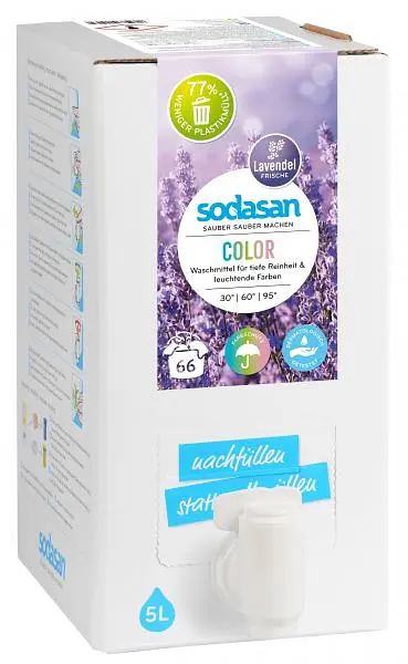 Органічний рідкий засіб для прання кольорових і чорних речей Sodasan Color Lavender 5 л - фото 2