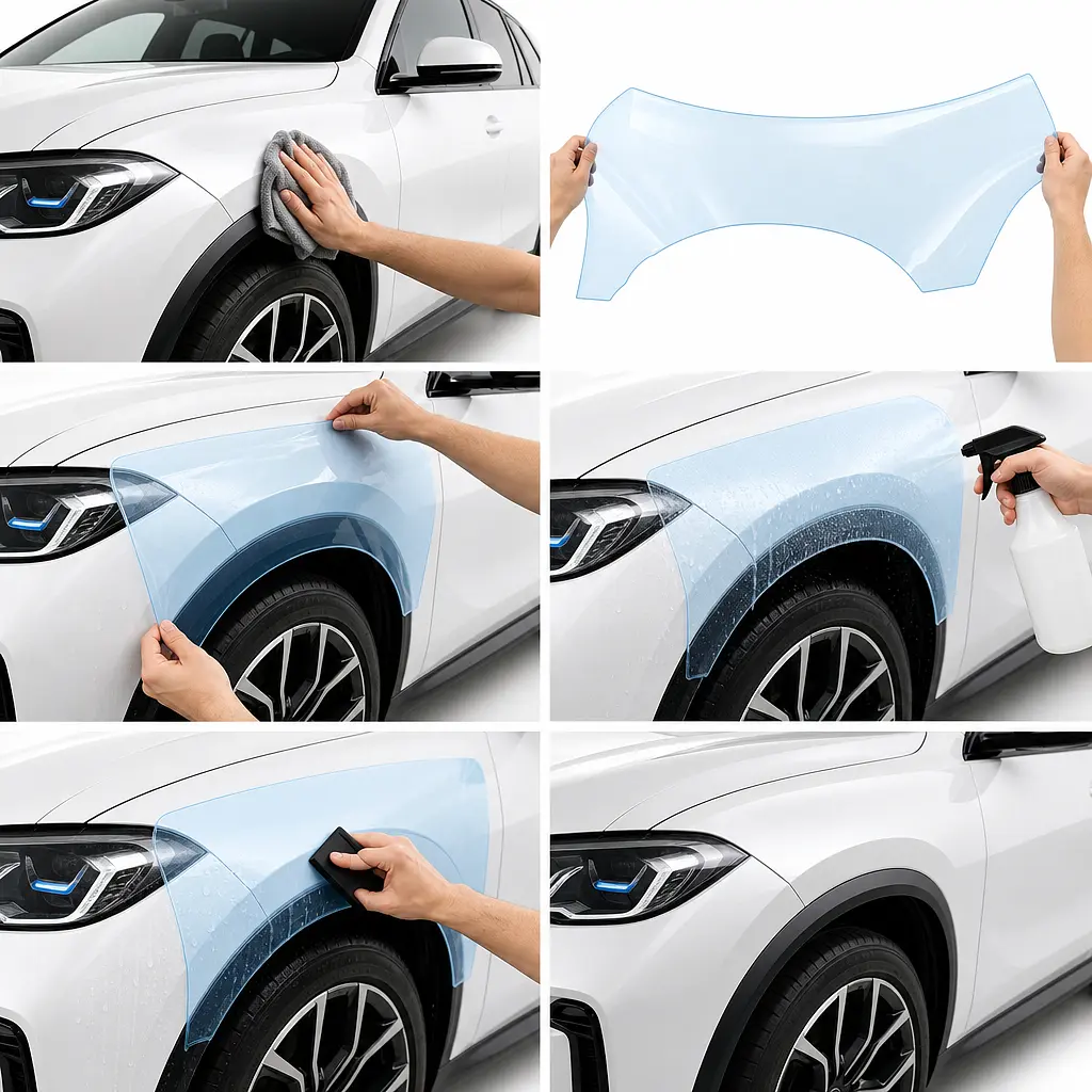 Антигравійна захисна бронеплівка за лекалами для BMW iX3 NA5 2025- передня частина авто (капот бампер фари крила) - фото 2