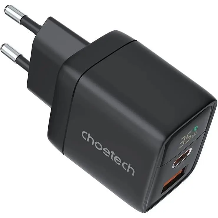 Мережевий зарядний пристрій Choetech PD6052-EU-BK USB-A/USB-С - фото 2