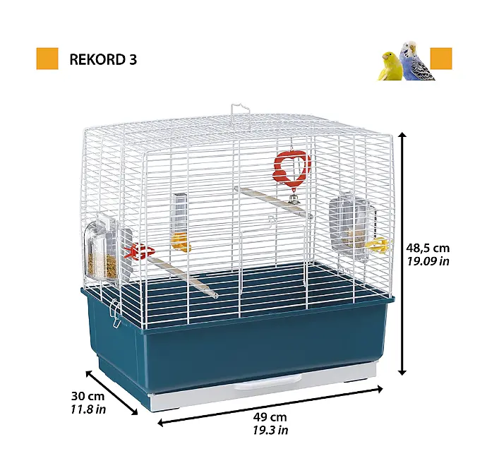 Клітка для канарок та маленьких птахів Ferplast Rekord 3 бордова 49х30.5х48.5 см 52009817 - фото 2