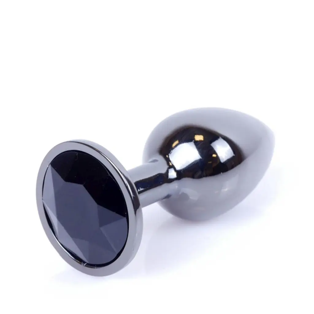 Анальна пробка - Jewellery Dark Silver Plug Black - фото 3