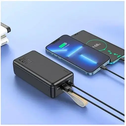Зовнішній акумулятор Hoco Tacker Power Bank J87B 30000mAh чорний - фото 5