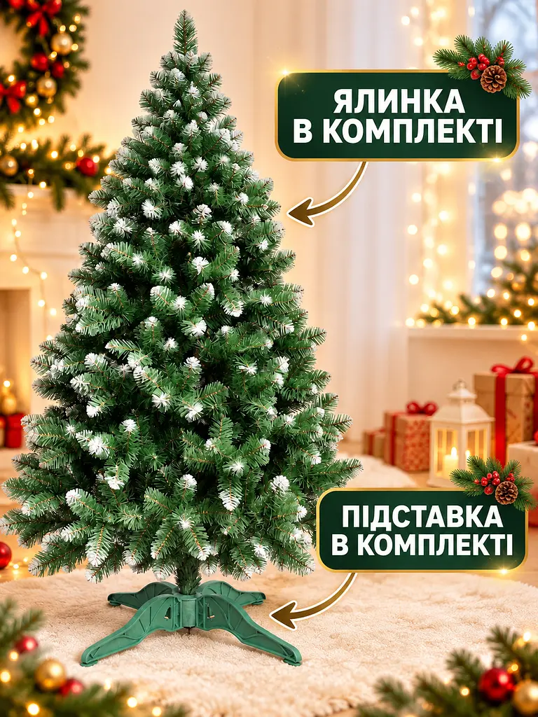 Штучна ялинка YaLINKA SK18 — 180 см, зелена з ефектом снігу - фото 7