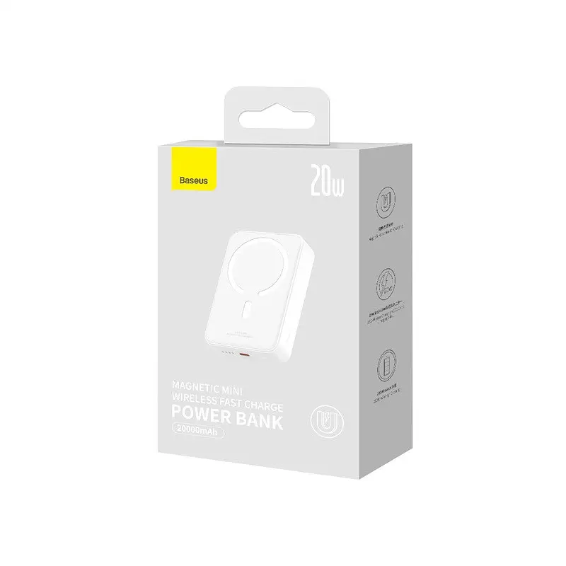 Зовнішній аккумулятор Baseus Magnetic Mini Wireless Fast Charge Power Bank 20000mAh 20W Білий - фото 2