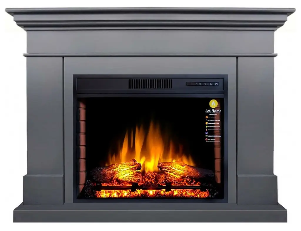 Камінокомплект ArtiFlame SACRAMENTO AF28S СІРИЙ ГРАФІТ (зі звуком)