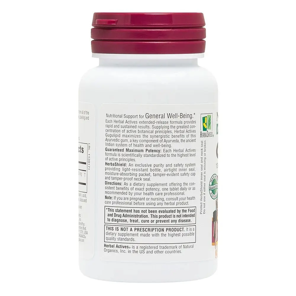 Гугулипид Natures Plus Herbal Actives Gugulipid, 30 таблеток для поддержки уровня  холестерина - фото 3