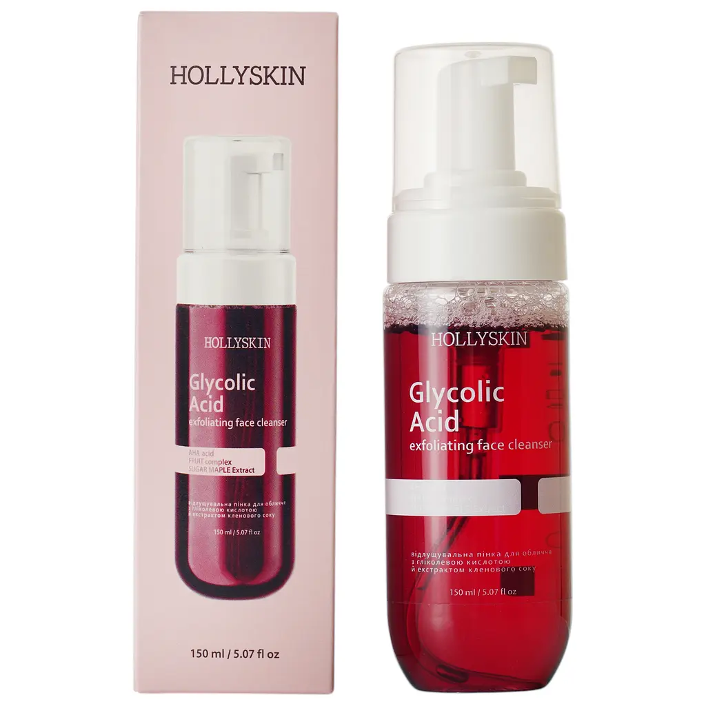 Відлущувальна пінка для обличчя Hollyskin Glycolic Acid Exfoliating Face Cleanser з гліколевою кислотою та екстрактом кленового сиропу 150 мл - фото 2
