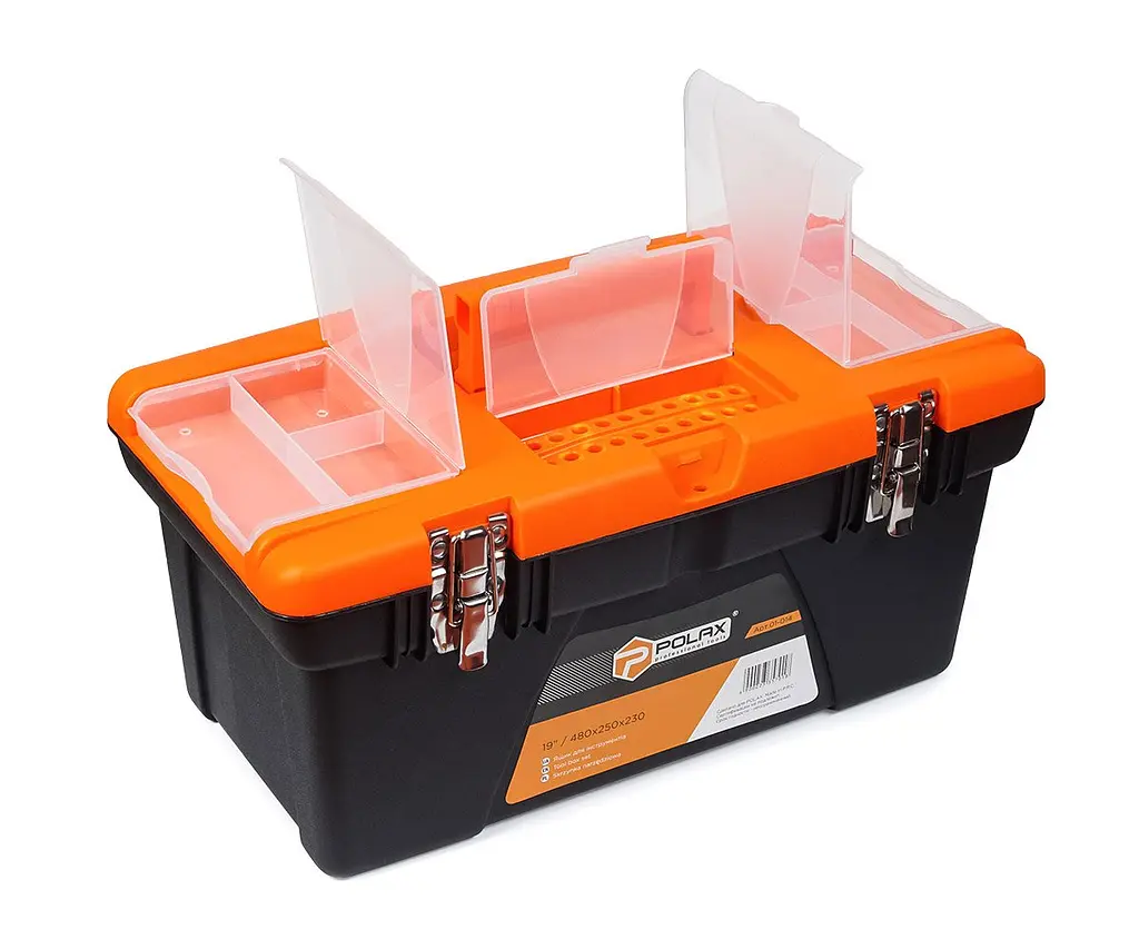 Ящик для інструментів Polax пластиковий з металевим замком 19" (01-0144) - фото 3