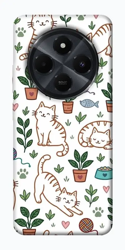TPU чохол Demsky Cats pattern для Xiaomi Redmi 14C / Poco C75