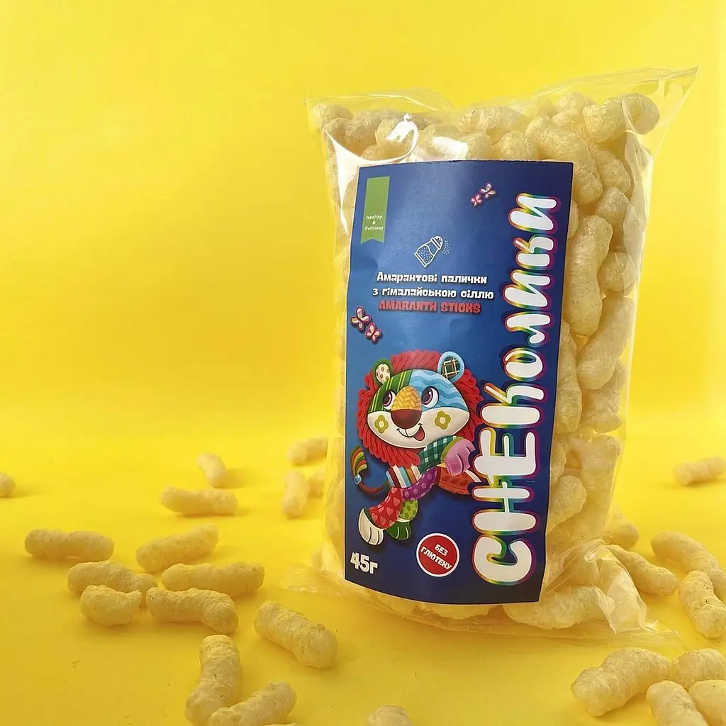 Палички Healthy Generation Снеколики амарантові, з гімалайською сіллю, 45 г - фото 3
